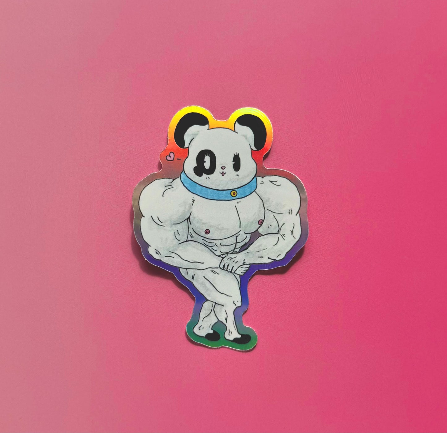 MUSCLE BEAR PANBI HOLOGRAPHIC STICKER