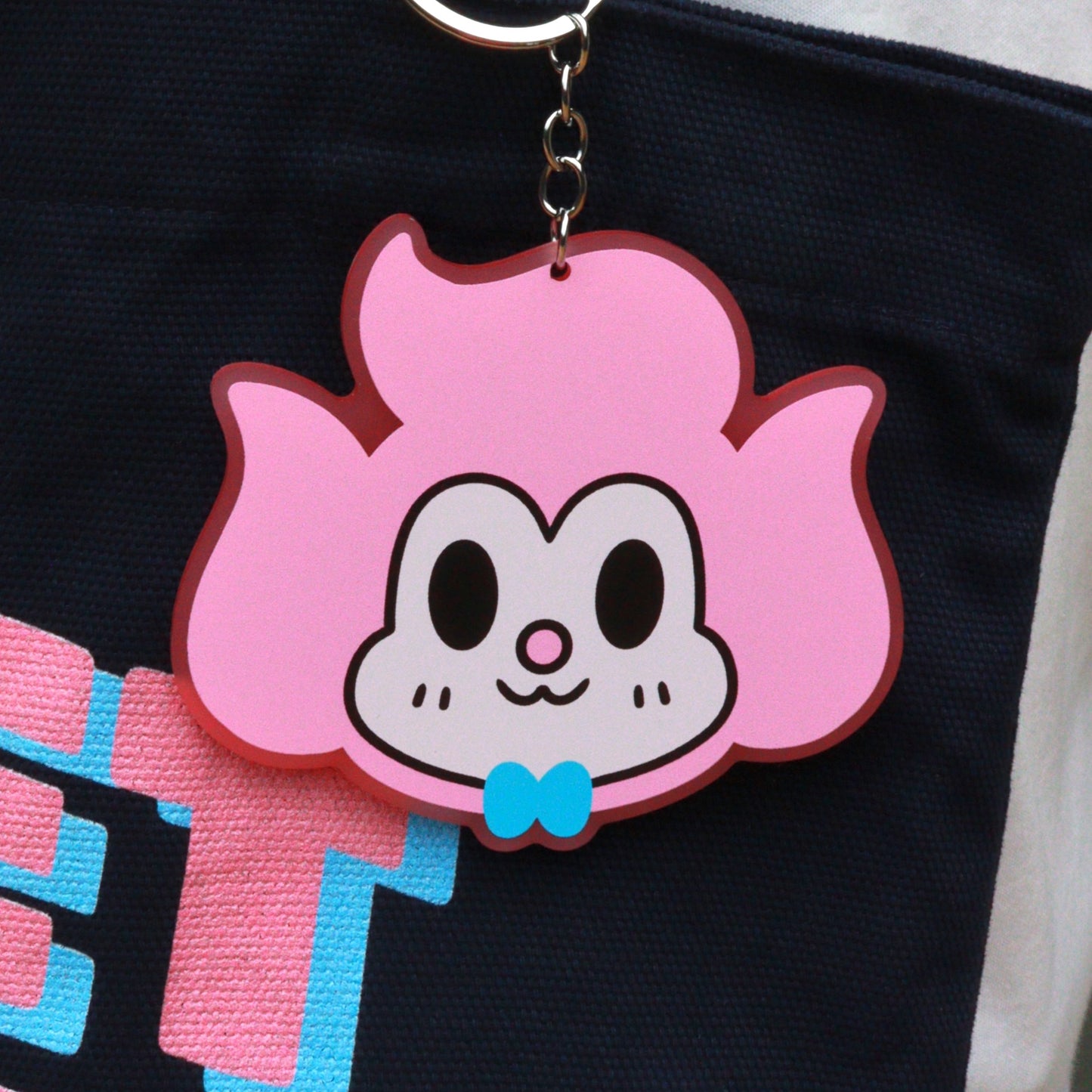 PINK ACRYLIC NUTTI KEYCHAIN