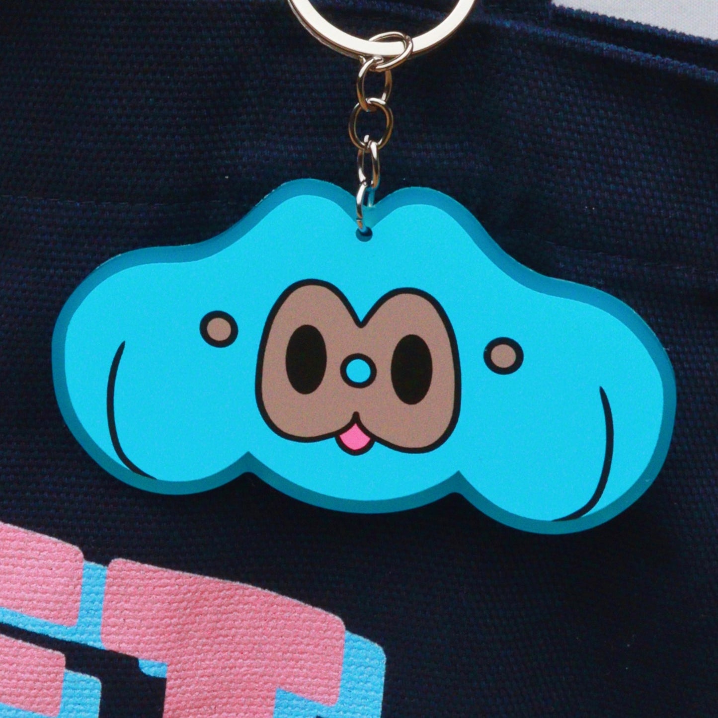 BLUE ACRYLIC NADDI KEYCHAIN