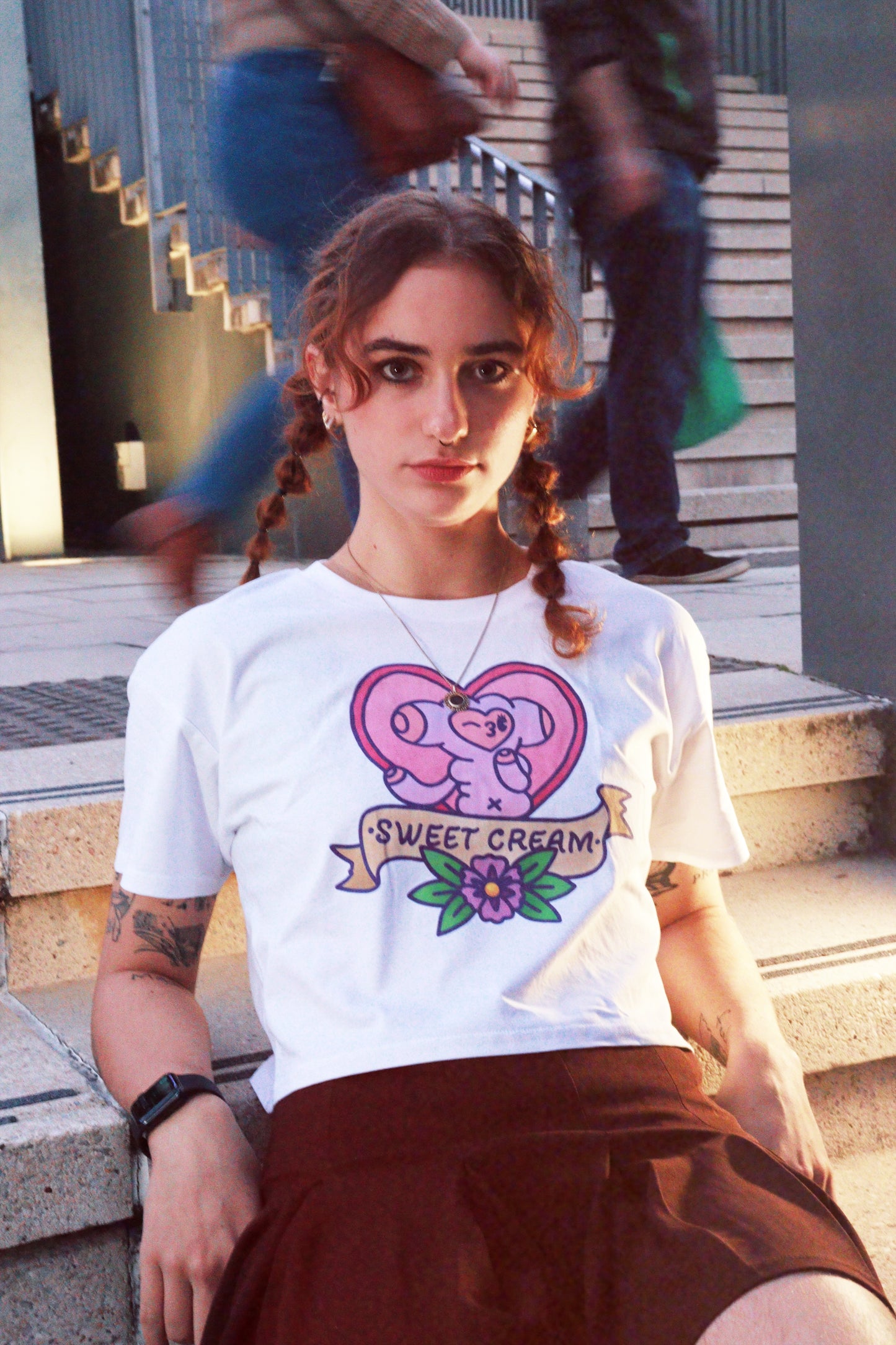 PINCHI TATTOO HEART CROPPED TEE